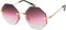 styleBREAKER Damen Runde Sonnenbrille Rahmenlos mit getönten Gläsern im Diamant Schliff, Geprägte Bügel, Vieleckige Gläser 09020118, Farbe:Gestell Gold/Glas Bordeaux-Pink Verlauf