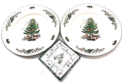 Marie Luise Weihnachten Speiseteller Ø 25cm mit Servietten 3er Set Weihnachtsgeschirr