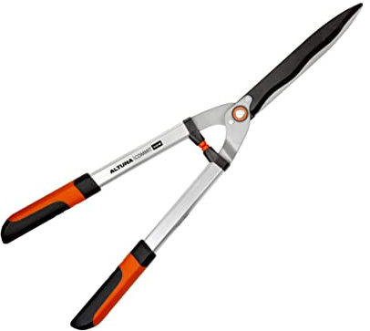 Tijera Cortasetos - Modelo J503 - Hoja Ondulada Teflonada de 22 cm - Mango Bimaterial Antideslizamientos - Longitud de 65 cm - Con Topes de Goma para Máximo Control - Altuna