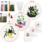NAEBRO Beginner Embroidery Set, 3 Pieces Cross Stitch Embroidery Set with Pattern and Instructions, Adult Cross Stitch Embroidery Picture Set for DIY Arts Crafts Sewing (Cat and Plants)