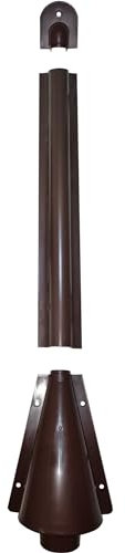 1STec 1 x 40cm + 25cm Brown external use cable riser guard for protecting outdoor Telephone Data Electrical wires or pipes up to 25mm thick. Screw to wall capping prevents cuts vandalism/pet damage