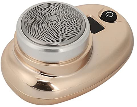 Sonew Mini Rasierer Herren, Wiederaufladbarer Mini USB Akku Rasierer mit LED Anzeige, Wasserdichter Bartschneider Im Taschenformat für Männer (Gold)
