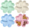Cisolen 4 Pieces Snack Plate with Compartments Heart Shaped Snack Bowl Party Fruit Plate Fruit Platter Snack for Sweets Desserts Nuts Fruit Appetizers