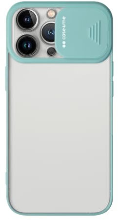 case&me cover trasparente con protezione totale per fotocamera, iPhone 11 Pro, protezione fotocamera rimovibile, azzurro