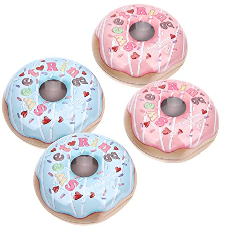 SOLUSTRE 4 Stücke Boxen Donut-box Donut-förmige Schachtel Donut-dosenbehälter Aufbewahrungsbehälter Für Süßigkeiten -snackbox Ostern Leere Dose Geschenkbox Eisen Weißblech