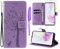 Oududianzi - Cover Compatibile con Samsung Galaxy A35 5G Libro Flip Custodia Portafoglio Pelle PU Silicone TPU Antiurto [1X Vetro Temperato] [Slot Schede][Chiusura Magnetica][Funzione Stand] - Viola