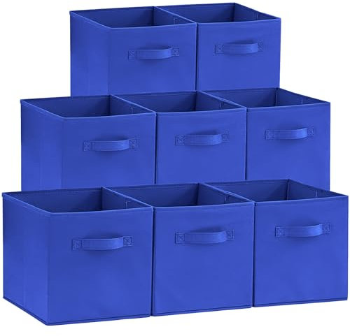 Lifewit 8 Stück Aufbewahrungsbox aus Stoff, Faltbar Aufbewahrungswürfel Aufbewahrung aus Vliesstoff mit Griff für Würfelregal Regal Einsatz, 26,5 X 26,5 X 28 cm,