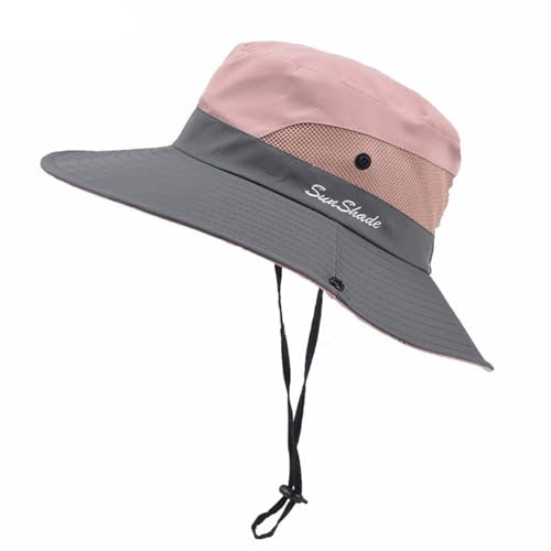GLSAYZU Gipfelfreund Sonnenhut Damen, Sonnenhut Damen Faltbar Uv Schutz, Gipfelfreund Sonnenhut Pferdeschwanz (DE/NL/SE/PL, Alphanumerisch, Einheitsgröße, Pink2)