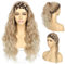 Sapphirewigs Stirnband Perücke Blonde Wellige Synthetische Ombre Perücken für Frauen Glueless Daily Wear Cosplay Stirnband Haare 150% Dichte 26 inch