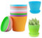 SHANGFENG Lot de 10 petits pots de fleurs en plastique avec trous de drainage pour intérieur et extérieur, rose, orchidée, lys, herbes