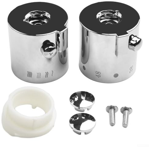 Cloudpower 1 par de manijas de perilla de control de temperatura de ducha, pomos de grifo de ducha de bañera grifos fríos y calientes grifos de repuesto accesorios de cocina y baño