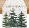 Vorysum Tischläufer Beige Grün Kiefern Schneeflocken Weihnachten Tischläufer Winter Küche Tisch Dekoration Drinnen Urlaub Party Dekor 40x140 cm Tischläufer Vintage（Kiefern Schneeflocken）