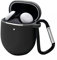 YAODLE Compatible for Google Pixel Buds Pro 2 Case, Silicone Shockproof Protective Cover with Carabiner(Black)