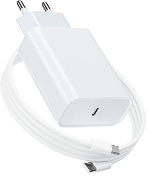 30W USB C Ladegerät Ladekabel für iPad Pro, Air 13/11/12.9, für iPhone 16e, 16, 15, 15 Pro, 17, 17e, 17 Pro Max, Samsung Galaxy S25, S24, S23, S22, Pixel und Mehr, mit 1.8M USB C Schnellladekabel