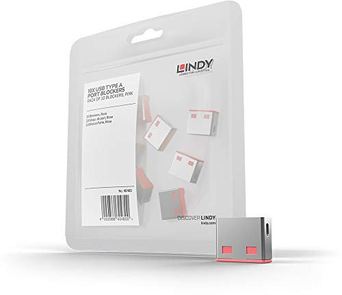 LINDY 40460 USB Typ A Port Schloss, pink, 10 Stück
