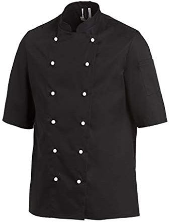 Leiber Kochjacke Kurzarm Damen und Herren 12/1094 62 Schwarz