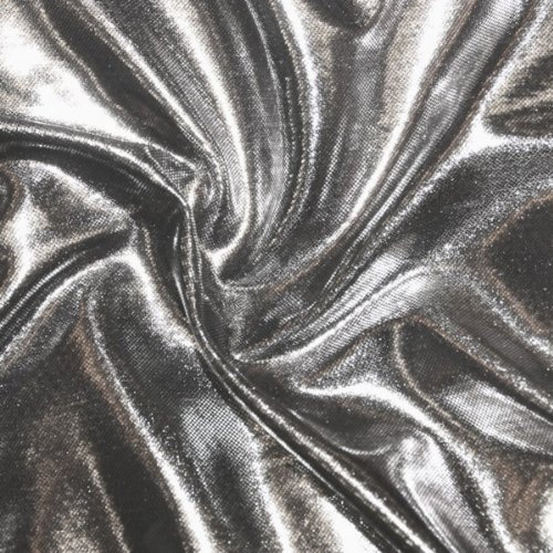 Glanz Jersey Stoff Breite 150cm Silber Meterware