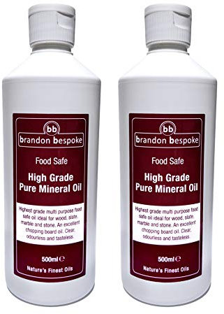 Puro olio minerale per tagliere in legno, ardesia o pietra, sicuro per gli alimenti, varie misure disponibili, qualità approvata dalla Farmacopea Britannica., Legno, 1 l