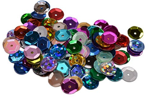 Runde Pailletten gewölbt 6mm zum Aufnähen - bunt gemischt - 30g / ca. 2500 Stück