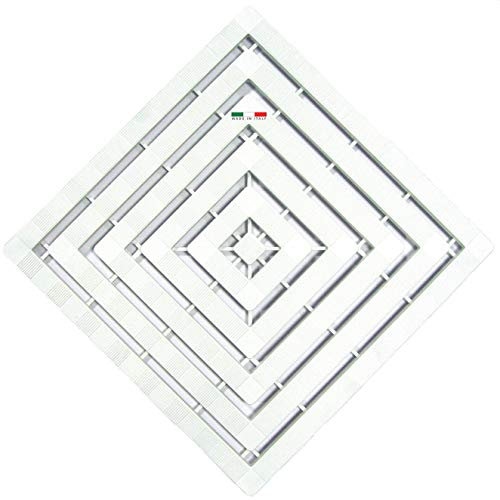Cenni 77351 Pedana Doccia 50 x 50 in Plastica con Gommini Antiscivolo, Bianca, Made in Italy