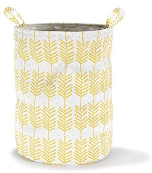 Roomblush Large Storage Basket 40 x 50 cm Yellow with Feathers for Boys and Girls Nursery Minimalischtes Design New RB0021
