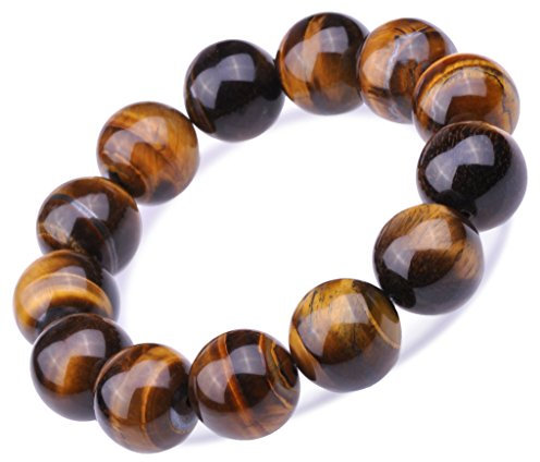 Feilok 16MM Enerigearmband Energie Armband Armkette EnergieStein Kugelkette Tigerauge von Natur Perlen Perle für Kinder, Damen und Herren 16mm
