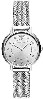 Emporio Armani Donna Grau Edelstahl Damen-Armbanduhr AR11128