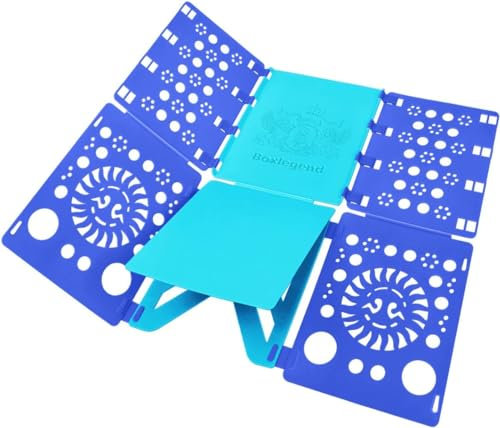 BoxLegend Doblador de Ropa - Tabla para Doblar la Ropa - Placa Ayuda para Plegar la Ropa Camisetas Tablero para Plegar Camisas Negro (Azul-Azul)
