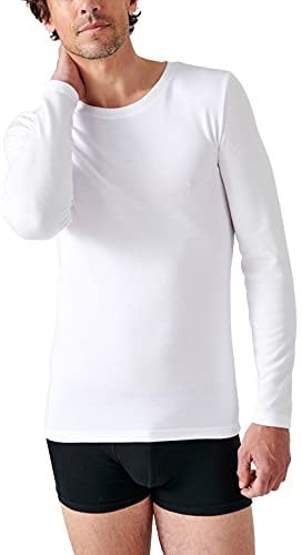 Damart - T-Shirt Thermolactyl Manches Longues, Double Face Homme Blanc Taille S (86-93)