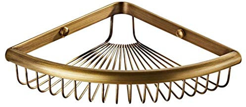 Tubayia Wandmontage Messing Duschregal Badregal Eckregal Duschablage Badezimmer Organizer (Bronze)