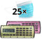 DynaTech Set 2x HP Quick Calc Taschenrechner Pink Grün + 25x Mund- und Nasen-Maske Schutzmaske Blau