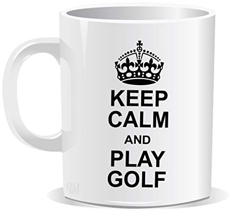 Keep Calm and Play Golf Mug Novelty Tea Coffee Cup Birthday New Present Gift Office Men Women Tea Coffee Perfect Mugs® (Red)