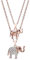 Ouran Elephant Pendant Necklace for Women, Detachable Double Layer Chain Hypoallergenic Silver Plated/Rose Gold Necklace with Crystal