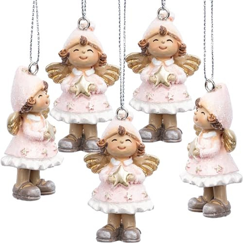 SIKORA BS696 Engel Christbaumschmuck Figur Weihnachtsbaum Anhänger 5er Set
