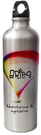 PrimeChef Bélier Personnalité Bouteille Sunsign Eau en Acier Inoxydable, 750Ml, Multicolore | Mug-Act-198 , Multicolore , One