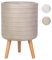 IDEALIST 26cm Indoor Plant Pot for Trees | Plaited Beige Reinforced Stone Planter with Legs | Flower Pot Cover D26 H46 cm, 15 litres