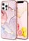 Fingic for iPhone 13 Pro Max Case,iPhone 13 Pro Max Phone Case Marble Rose Gold Slim for Girls Hard PC TPU Rugged Bumper Shockproof Anti-scratch Hybrid Protective Case for iPhone 13 Pro Max,6.7