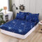 Damier Kinder Spannbettlaken 90x200cm Blau Weltall Sternenhimmel Universum Spannbetttuch Weiche Microfaser Jungen Mädchen Kids Bettlaken geeignet für Matratzen bis 30cm