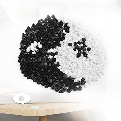 LYTIVAGEN Pack of 600 White Cover Caps for Drill Holes 5 mm Plastic Screw Caps Screws Screw Cap Black Cover Plugs for Furniture Cabinet Drill Holes