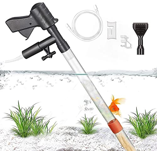 Kuashidai 5 in 1 Leistungsstarker Saugnapf Aquarium Staubsauger Kiesreiniger Syphon Betrieben Aquarium Sand Washer Cleaner Manuelle Vakuum Wasserfilter Pumpe Aquarium Zubehör