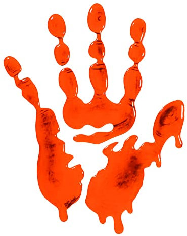 BIKE-label Tankpad 3D Motorrad Aufkleber Neon Orange Hand Abdruck X507601