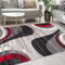 Mazovia Modern Teppich - Kurzflor - Teppich für Wohnzimmer, Schlafzimmer, Esszimmer - ÖKO-TEX Wohnzimmerteppich, Robust und pflegeleicht, Niedrige Florhöhe – Teppiche - grau rot 300 x 400 cm