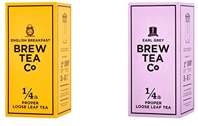 Brew Tea Co - English Breakfast & Earl Grey - Strong & Malty, Light & Fragrant - 113g Loose Leaf Tea