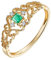 Homxi Verlobung Ring Damen,Goldring Damen 18 Karat Hohlfiligran Ring mit Smaragd Ringe Verlobung Gold Grün Größen 49 (15.6)