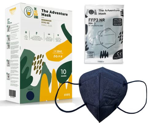 The Adventure Face Mask FFP3 with Ear Loops, Safety Mask, 5 Layer, Ce Certified, Ppe Masks, Box of 10, Blue