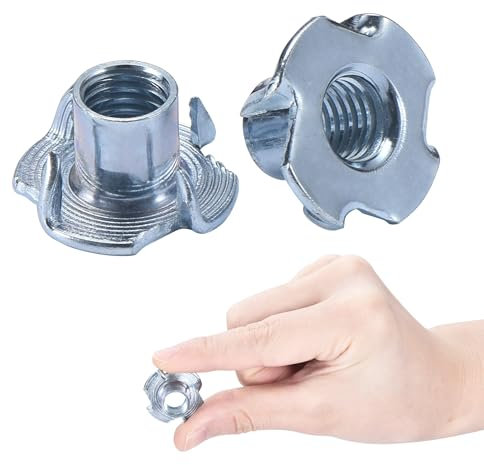 Bolt Dropper | T-Mutter Zink - 4-Zacken-Metallschrauben - M10x13mm Verzinkte Kohlenstoffstahlmutter - Hochwertig und rostbeständig - Ideal für den Innen- und Außenbereich (Set von 100, Blau)