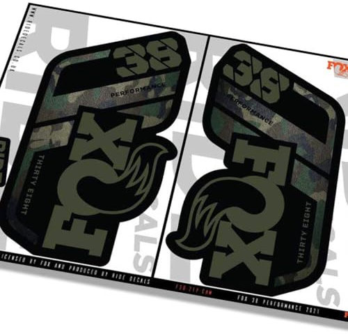 Fox 38 Performance 2021 Autocollants pour fourche – Camouflage – Licence par Fox GLOSS