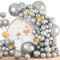 Palloncini Metallici Argento, 120 Pezzi Kit Arco Palloncini Argento, 18 12 10 5 Pollici Ghirlanda Palloncini Compleanno Matrimonio Battesimo Bambino Laurea Festa Decorazioni