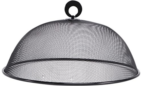 Cabilock Edelstahl Fliegenhaube Lebensmittel Abdeckhaube Metall Speiseschirm Kuchenhaube Mesh Kuchen Abdeckung Fliegenschirm Obstfliegen Haube Fruchtfliegen Küche Fliegenschutz schwarz