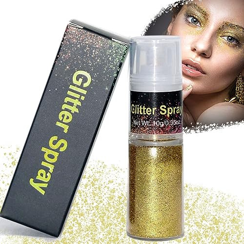 Spray Paillette Cheveux et Corps,Glitter Makeup Spray Poudre Ultrafine pour Paillettes Visage Festival Maquillage Paillette Fête Vetement